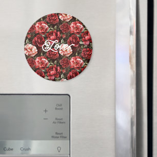 Red Pink Rose Flowers   Magnet