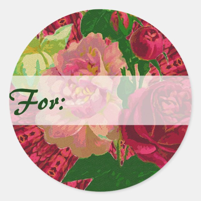 Red & Pink Roses Gift Tag (Front)