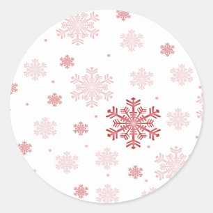 Red/Pink Snowflakes - Winter Stickers