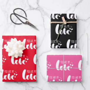 Red Pink Specials Gift Mothers Day Valentines Wrapping Paper Sheet