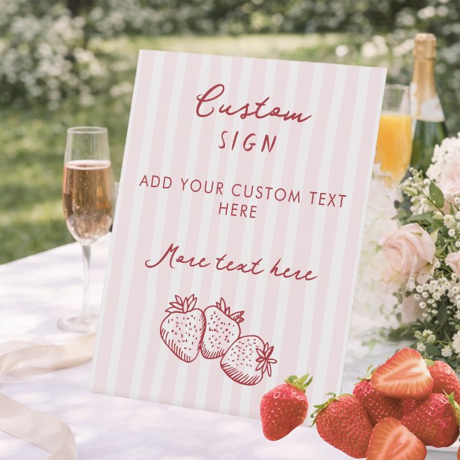 Red Pink Strawberry Bridal Shower Custom Sign (Creator Uploaded)