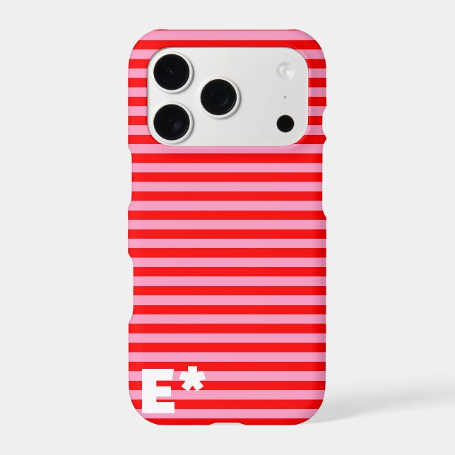 RED PINK STRIPED - HORIZONTAL- initial on (Back)
