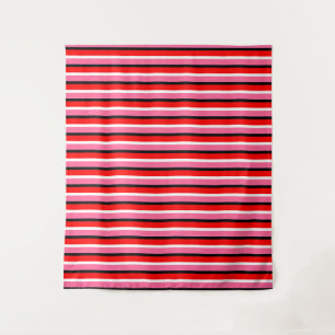 Red Pink Stripes Pattern Design Tapestry