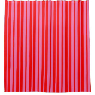 Red Pink Stylish Stripes Pattern Design Shower Curtain