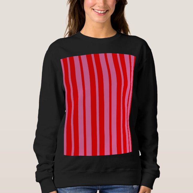 Red Pink Stylish Stripes Pattern Design  Sweatshirt (Front)