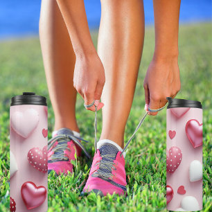 Red & Pink Sweetheart Polka Dot Hearts Tumbler