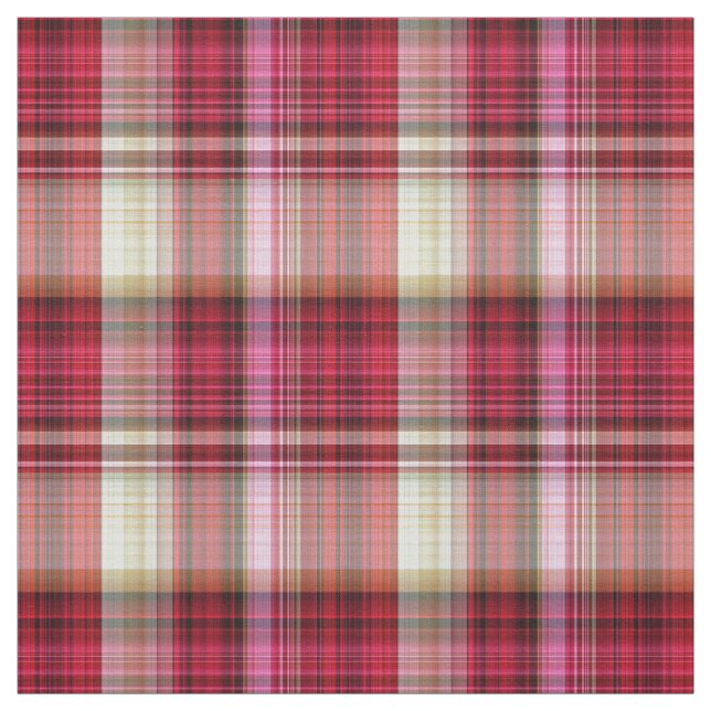 Red Pink Tartan Plaid Fabric (Swatch)