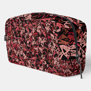 Red Pink Triangle Pattern Toiletry Bag