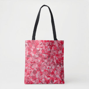 Red Pink Triangle Pattern Tote Bag