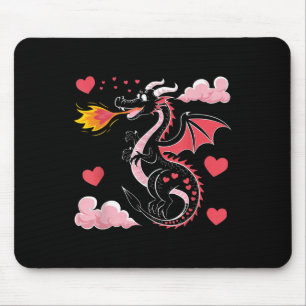 Red Pink Valentines Day Heart Women Girls Cute Dra Mouse Pad