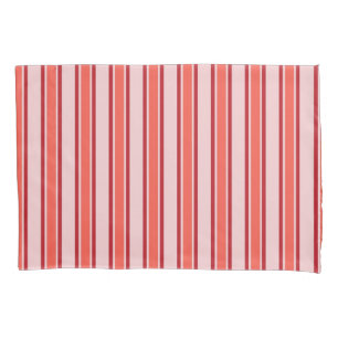 Red Pink Vertical Stripe Pattern Pillowcase