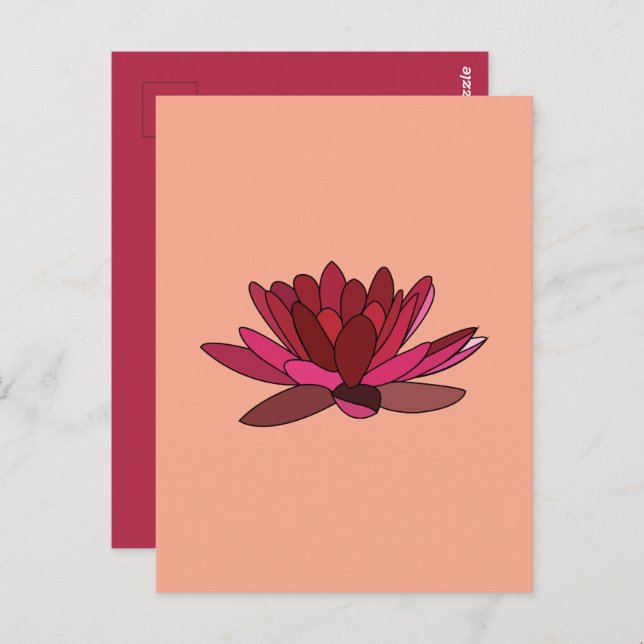 Red Pink Water Lily  Postcard (Front/Back)