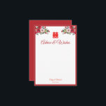 Red pink watercolor floral Chinese wedding Advice Card<br><div class="desc">Realise your dream wedding with an oriental touch! You can customise the design by adding your names and wedding date etc. You are also welcome to reach out to me for any special design which is uniquely for you. Double happiness symbol and red decorations are the must have items for...</div>