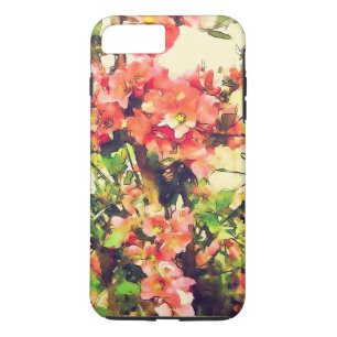 Red Pink Watercolor Floral Pattern 1 iPhone 8 Plus/7 Plus Case