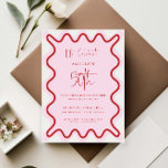 Red Pink Wavy Border 50th Birthday Invitation<br><div class="desc">Designed to coordinate with our Wavy Border Collection, this modern birthday invitation features the trendy & popular wavy border in red colour on white background. If you want to catch your guest's attention with a pop of colour on your trendy invitation, this suite is perfect for you. For more advanced...</div>