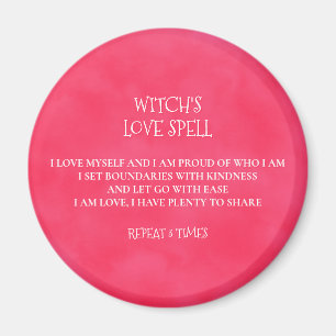 Red Pink Witch's Love Spell Magnet