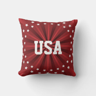 Red Pinwheel with White Stars   Cushion