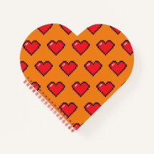 Red Pixel Heart Pattern
