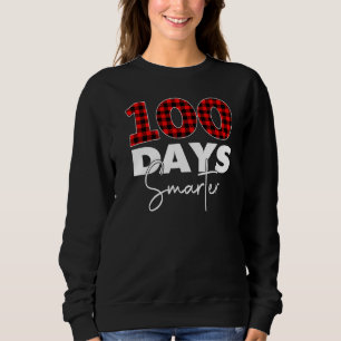 Red Plaid 100 Days Smarter Happy 100th Day Of Sch Sweatshirt