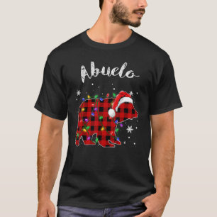 Red Plaid Abuelo Bear Matching Family Christmas Pa T-Shirt