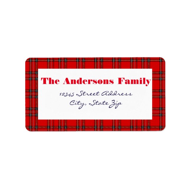 Red Plaid - Address Label (Front)
