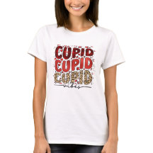 Red Plaid and Leopard Print Cupid Vibes T-Shirt
