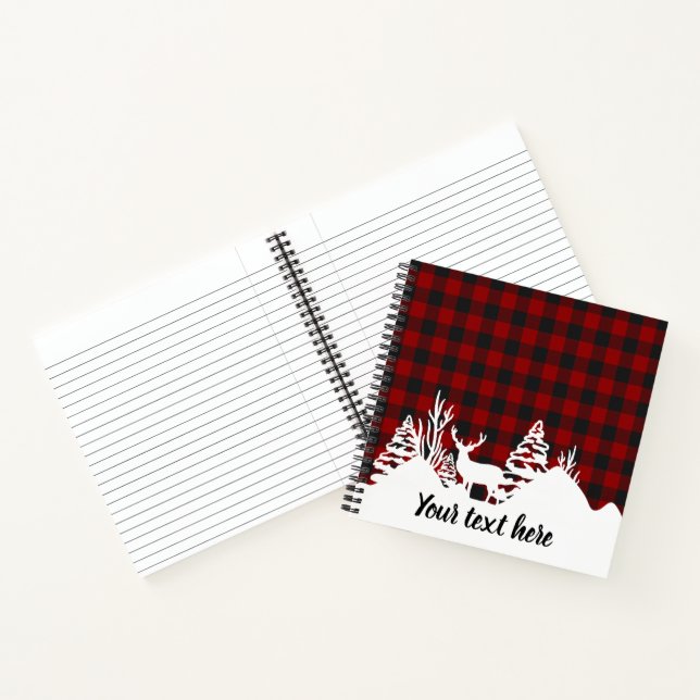 Red plaid and mountains notebook (Inside)