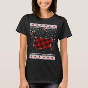 Red Plaid Animals cat Chonk  Christmas Sweater