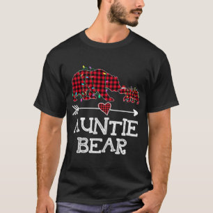 Red Plaid Auntie Bear Buffalo Family Mama Pajama C T-Shirt