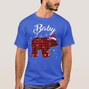 Red Plaid Baby Bear Matching Buffalo Pajama T-Shirt