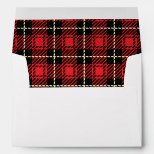 Red Plaid Background Envelope