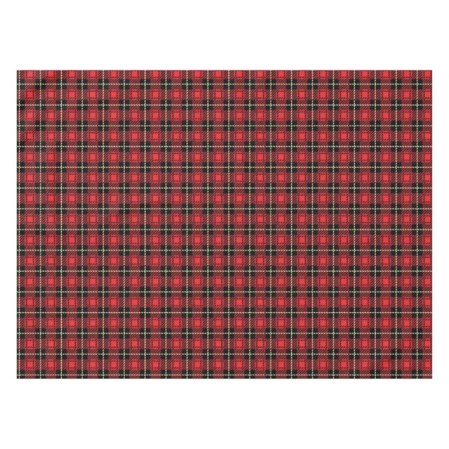 Red Plaid Background Tablecloth (Front (Horizontal))