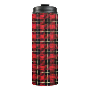 Red Plaid Background Thermal Tumbler