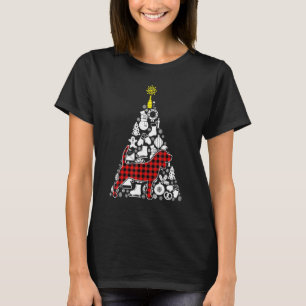 Red Plaid Beagle Christmas Tree Ornament Decor Xma T-Shirt