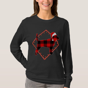 Red Plaid Beagle Dog Christmas Pyjamas Family Xmas T-Shirt