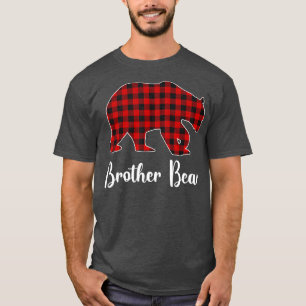 Red Plaid Bear Christmas Pajama Brother Matching T-Shirt