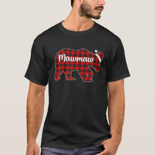 Red Plaid Bear Christmas Pajama Mawmaw Matching Fa T-Shirt