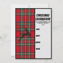 Red Plaid & Black Reindeer Christmas Celebration