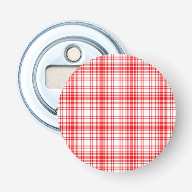 Red Plaid Bottle Opener (Front)
