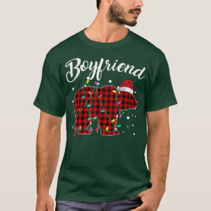 Red Plaid Boyfriend Bear Matching Buffalo Pajama T-Shirt