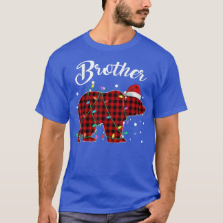 Red Plaid Brother Bear Matching Buffalo Pajama  T-Shirt