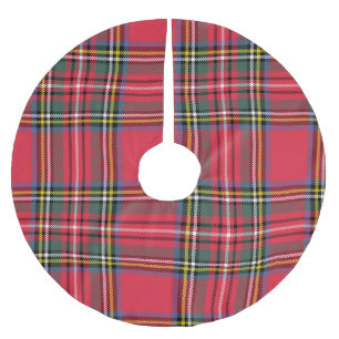 Red Plaid Brushed Polyester Tree Skirt