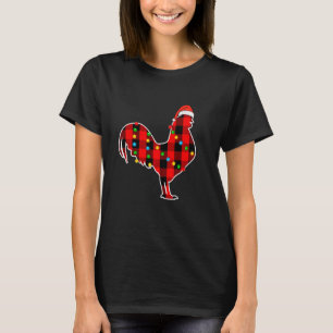 Red Plaid Buffalo Christmas Lights Pajama Chicken T-Shirt