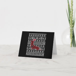Red Plaid Buffalo Dachshund Dog Christmas Thank You Card