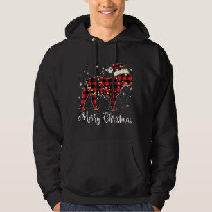 Red Plaid Buffalo French Bulldog Merry Christmas P Hoodie