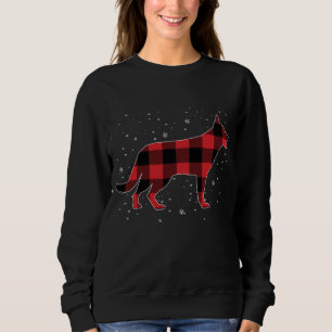 Red Plaid Buffalo German Shepherd Dog Christmas Pa Sweatshirt