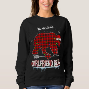 Red Plaid Buffalo Girlfriend Bear Christmas Pajama Sweatshirt