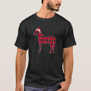 Red Plaid Buffalo Horse Christmas Lights Pyjamas F T-Shirt