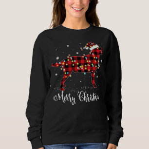 Red Plaid Buffalo Labrador Retriever Merry Christm Sweatshirt