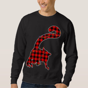 Red Plaid Buffalo Lemur Xmas Light Matching Pajama Sweatshirt